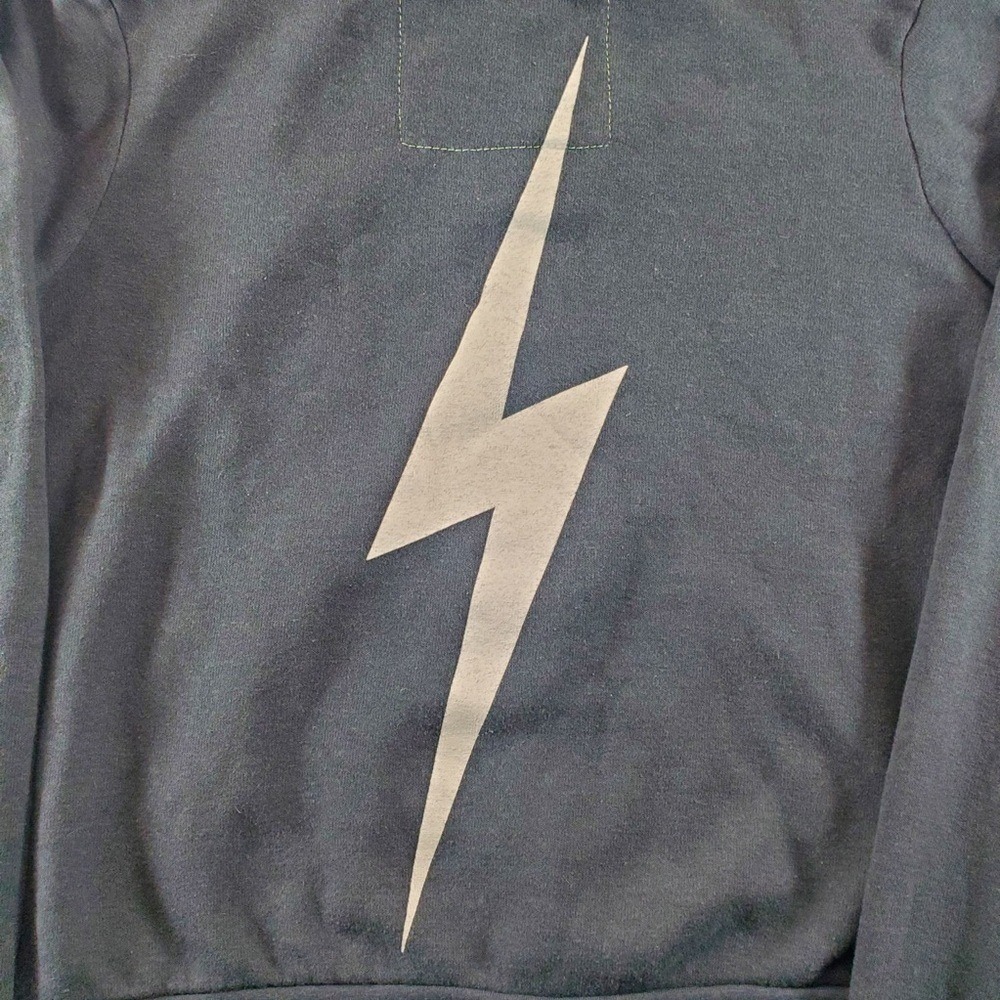 Aviator Nation Hoodie Womens XS Navy Blue Lightning Bolt Full Zip Sweatshirt - Picture 9 of 10